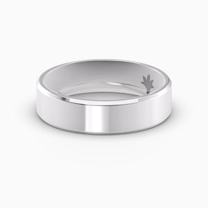 Beveled Edge Men's Band in White Gold