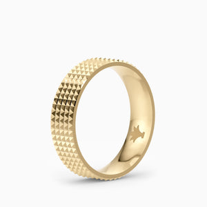 Criss-Cut Men's Band in Yellow Gold