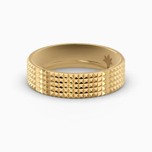 Criss-Cut Men's Band in Yellow Gold
