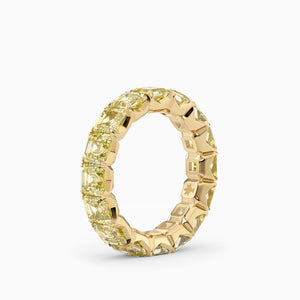 Chunky Asscher Eternity Band with Yellow Diamonds