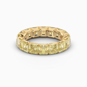 Chunky Asscher Eternity Band with Yellow Diamonds