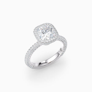 Cushion Infinity-Halo™ Engagement Ring with Three-Row Micropavé