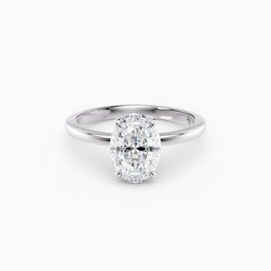 Dainty-Band Oval Solitaire Engagement Ring