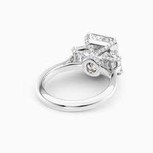 Emerald-Cut and Trapezoid Three-Stone Engagement Ring