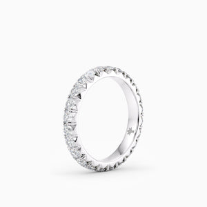 French-Cut Eternity Band in White Gold - 3.2mm