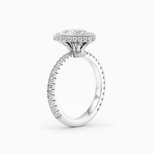 Heart Infinity-Halo™ Engagement Ring with One-Row Scalloped Setting