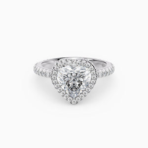 Heart Infinity-Halo™ Engagement Ring with One-Row Scalloped Setting
