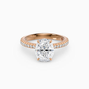 Oval Solitaire Engagement Ring with One-Row Scalloped Setting