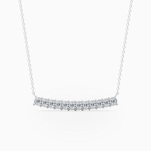 Ovolo™ Round Curved Bar Necklace in White Gold