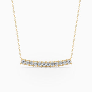 Ovolo™ Round Curved Bar Necklace in Yellow Gold