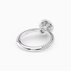 Round Petite-Halo™ Engagement Ring with French-Cut Setting