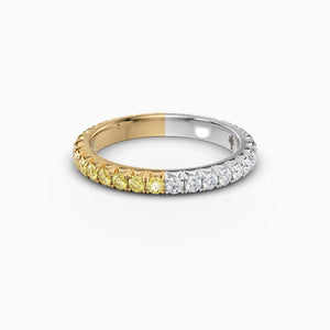 Two-Tone French-Cut Eternity Band with Yellow and White Diamonds - 2.6mm