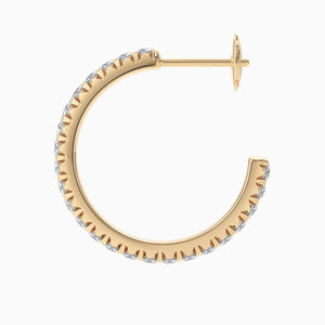 French-Cut Hoops in Yellow Gold