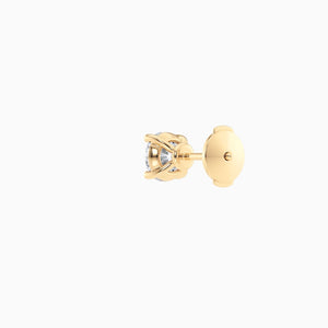 Round Diamond Stud Earrings in Yellow Gold