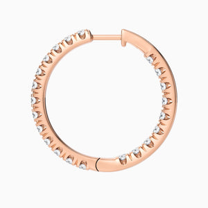 Scalloped Inside-Out Hoops in Rose Gold